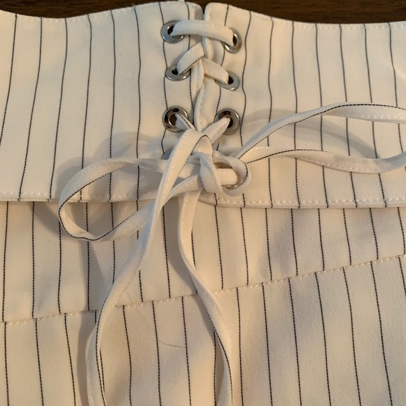 👗 Corset Tie up Lined Midi Skirt - Picture 3 of 5